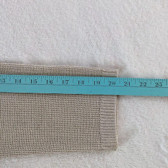 St. John Gold Metallic Cardigan Sweater Flawed Large - Picture 16 of 16